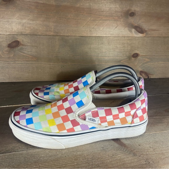 vans classic slip on womens size 8.5 shoes multicolor athletic skate sneaker - Picture 1 of 8